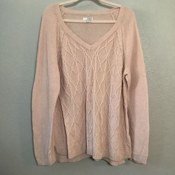 Sonoma Sweaters - Sonoma Pink Cable Knit Comfy Cozy Preppy Winter Casual V Neck Sweater XXL